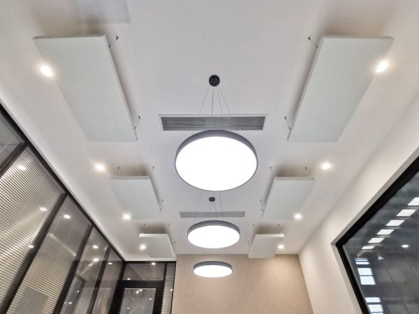 Meeting room ceiling acoustic panels