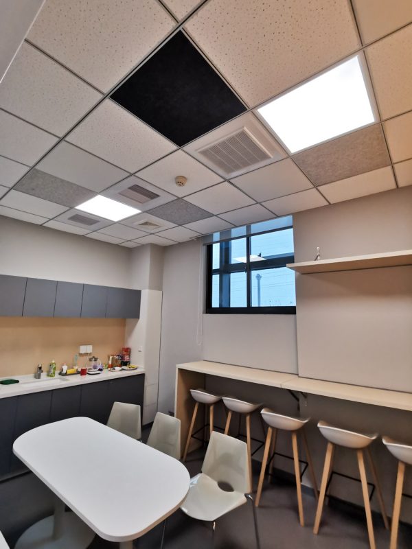 Pantry ceiling acoustic panels
